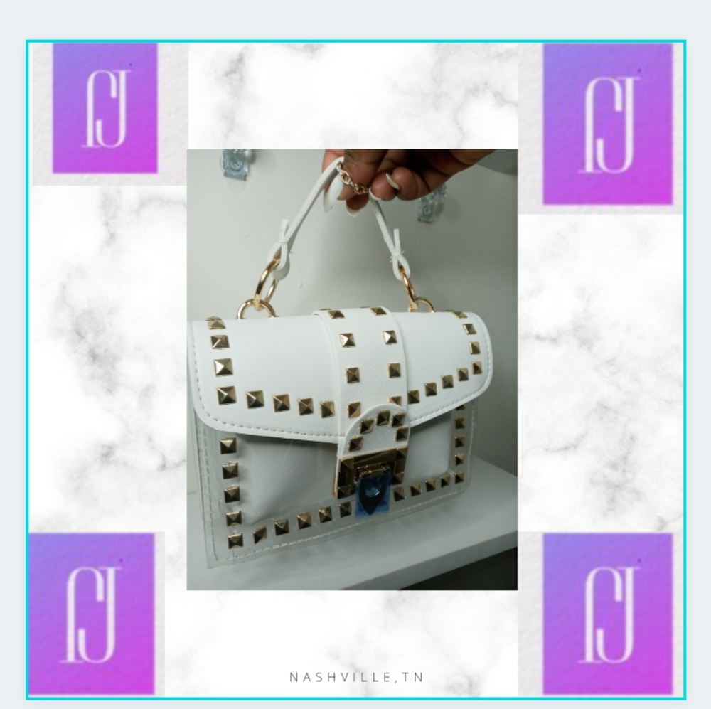 New Modern Rivet solid chain shoulder bag - Picture 2 of 3